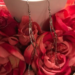 Long silver earrings